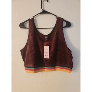 Tank Top Crop Top Women’s Size Xxl Sleeveless Brown Wild Fable